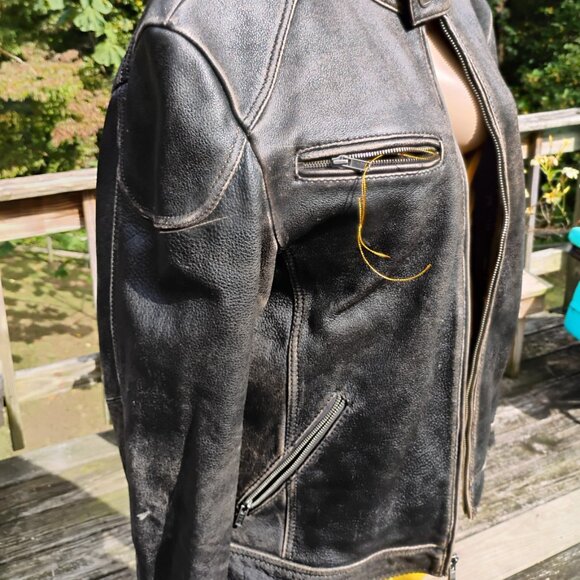 Wilson’s Leather Distressed Moto Jacket – 100% Genuine Leather – Men’s XL / Unis - Picture 4 of 6